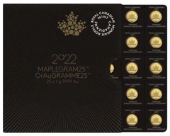 2022 MapleGram 25 x 1g Gold Coins
