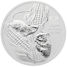 2020 Year of the Mouse Silver Coin 5oz Perth Mint Australian Lunar Series