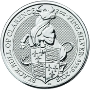 2oz Silver Coin, Black Bull of Clarence - Queen's Beast 2018