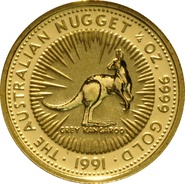 1991 Quarter Ounce Gold Australian Nugget