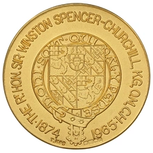 1965 Winston Churchill 1.5 inch Gold Medal Boxed
