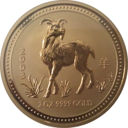 2003 Year of the Goat Gold Coin 2oz Perth Mint Australian Lunar Series