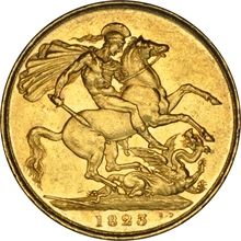1823 George IV Double Sovereign £2 Gold Coin NGC AU58