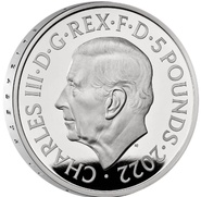 2022 - Silver Piedfort £5 Proof Crown, Her Majesty Queen Elizabeth II Memorial Boxed