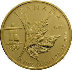 2008 Canadian Maple Leaf Gold Coin 1oz Vancouver 2010 Winter Olympics
