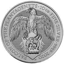 2020 Falcon of the Plantagenets 10oz Silver Coin - Gift Boxed