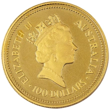 1991 Australian Kangaroo Gold Nugget Coin 1oz