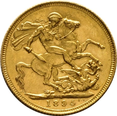 1894 Gold Sovereign Coin Queen Victoria Old Head Sydney