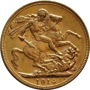 1914 Gold Sovereign - King George V - M