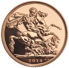 2014 Gold Sovereign Coin Elizabeth II Fourth Head