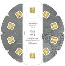 Heraeus MultiDisc 10 x 1 Gram Gold Bar