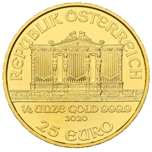 2020 Quarter Ounce Austrian Gold Philharmonic Coin