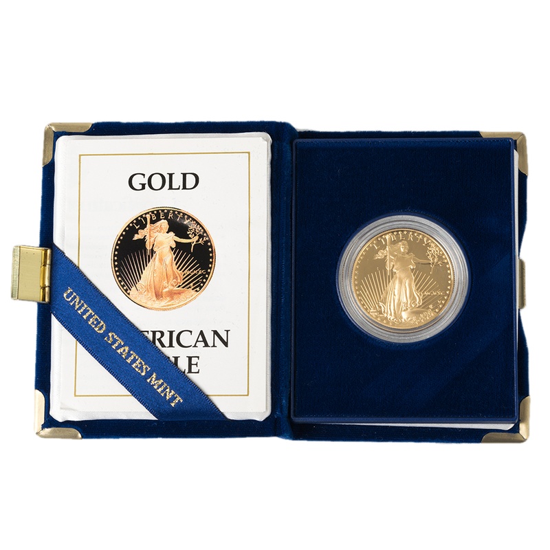 1990 American Eagle Proof One Ounce Gold Coin MCMXC Boxed