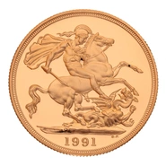 1991 £2 Two Pound Proof Gold Coin (Double Sovereign)