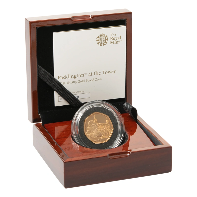 2019 Paddington at the Tower of London Fifty Pence Proof Gold Coin Boxed