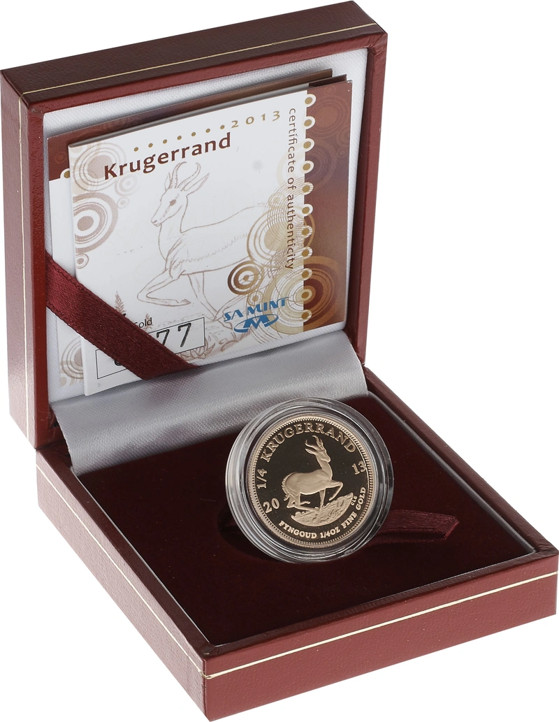 2013 1/4oz Gold Proof Krugerrand - Boxed with COA
