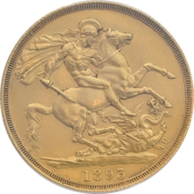 1893 Victoria Veiled Head £2 Gold coin CGS75 UNC MS 62-63