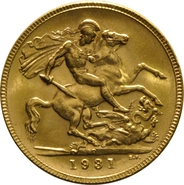 1931 Gold Sovereign - King George V - P