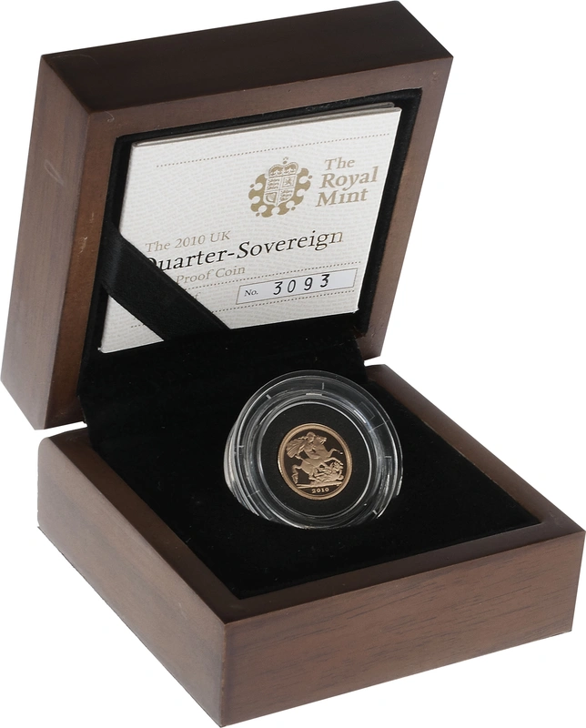 2010 Proof Quarter Sovereign Gold Coin Boxed