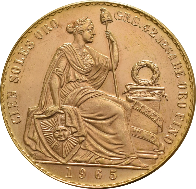 Peruvian 100 Soles Liberty Seated
