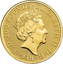 1oz Gold Coin, Black Bull of Clarence - Queen's Beast 2018