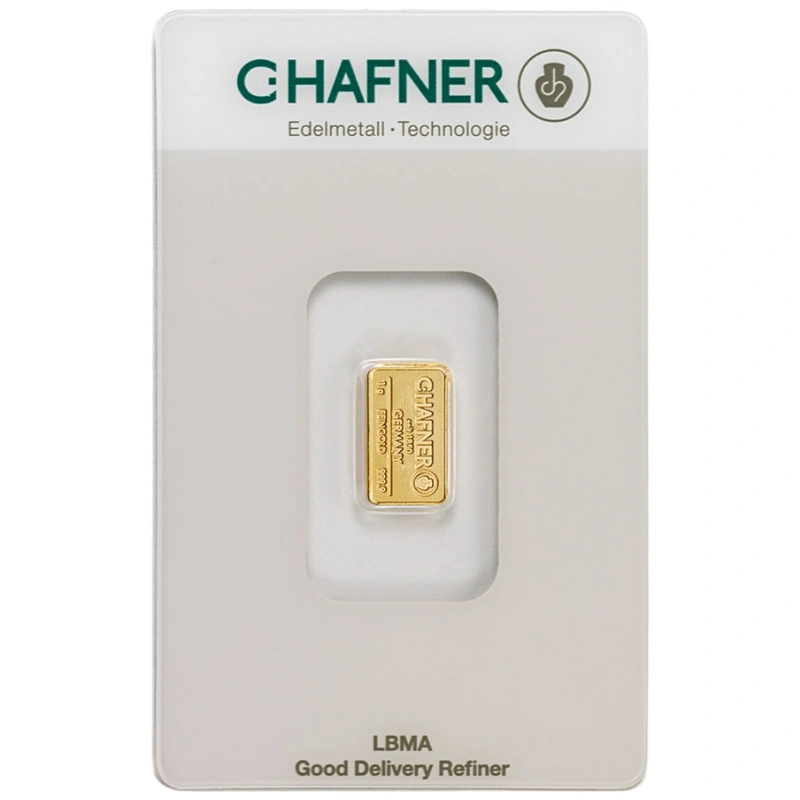 C. Hafner 1 Gram Gold Minted Bar