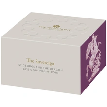 2025 Proof St George & The Dragon Gold Sovereign Coin Boxed