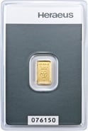 Heraeus 1 Gram Gold Bullion Bar
