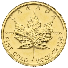 2004 Tenth Ounce Gold Canadian Maple