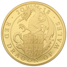 2018 1oz Gold Proof Red Dragon - Queen's Beast