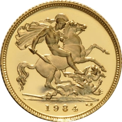 1984 Proof Gold Half Sovereign Elizabeth II Decimal Head
