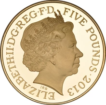 2013 - Gold Five Pound Proof Coin, 60th Anniversary of the Queen's Coronation