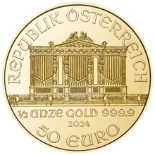 2024 Half Ounce Austrian Gold Philharmonic Coin