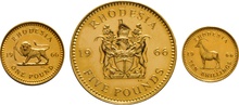 1966 Rhodesia Gold 3 coin set