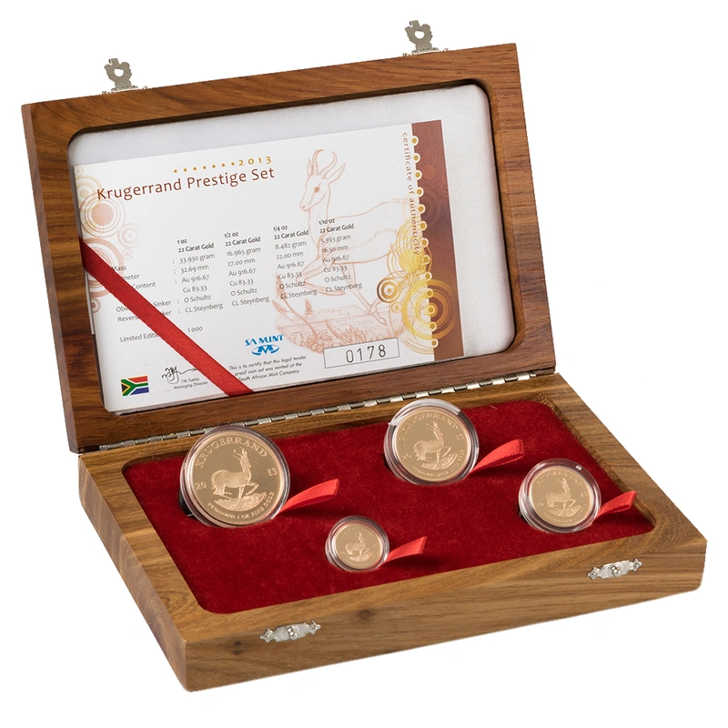 Krugerrand 2013 Prestige 4-Coin Gold proof Set Boxed