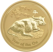 2009 Year of the Ox Gold Coin 2oz Perth Mint Australian Lunar Series