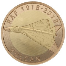 2018 £2 Two Pound Proof Gold Coin RAF Centenary Vulcan Boxed