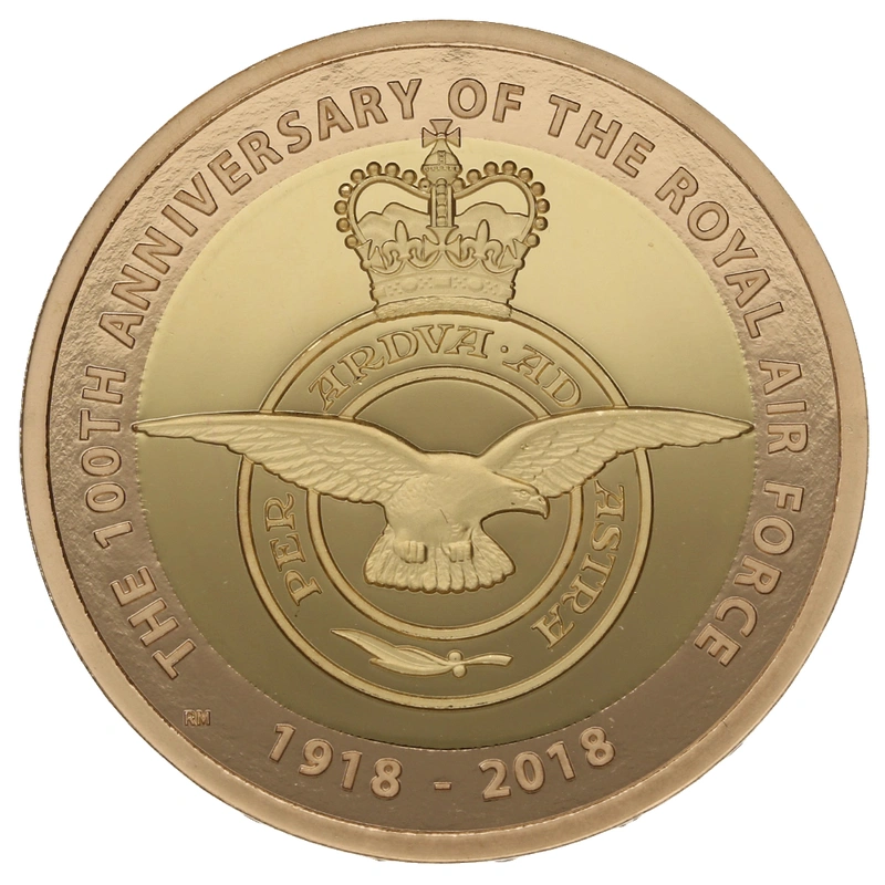 2018 Proof £2 Coin Gold Double Sovereign RAF Centenary Badge