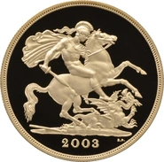 2003 - Gold £5 Proof Coin (Quintuple Sovereign)