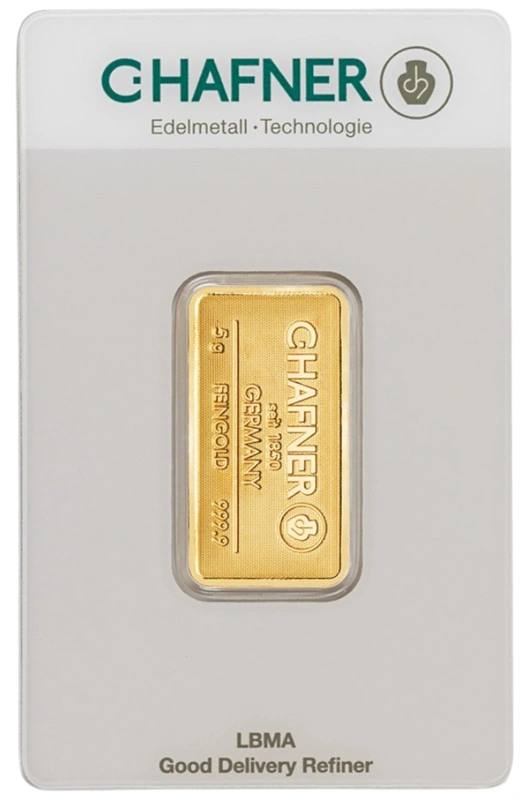 C. Hafner 5 Gram Gold Minted Bar