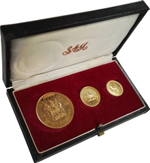1966 Rhodesia Gold 3 coin set