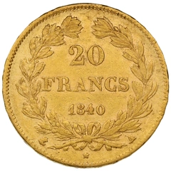 1840 20 French Francs Gold Coin Louis-Philippe A