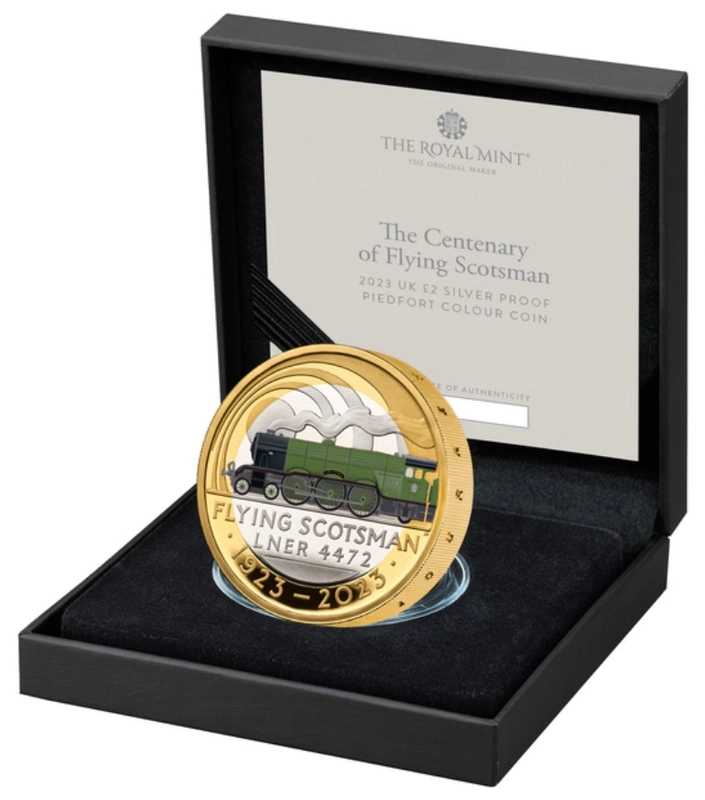 2023 - 100th Anniversary of  the Flying Scotsman £2 Piedfort Proof Coin Boxed