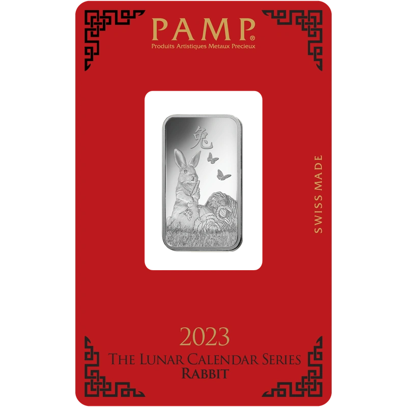 10g Silver Bar 2023 Year of the Rabbit PAMP