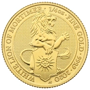 2020 1/4oz White Lion of Mortimer Gold Coin Queen's Beasts