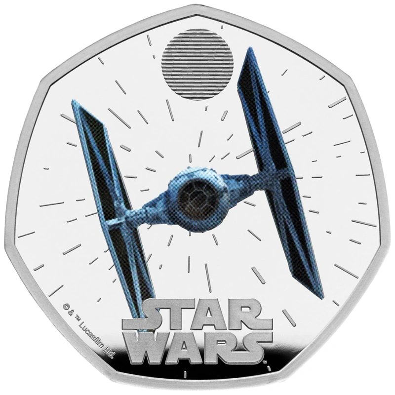 2024 50p TIE Fighter Star Wars Proof Silver Coin Boxed