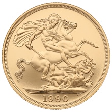 1990 £2 Two Pound Proof Gold Coin (Double Sovereign)
