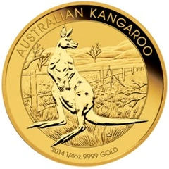 2014 1/4oz Australian Kangaroo Gold Nugget Coin