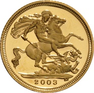 2003 Gold Half Sovereign Elizabeth II Fourth Head - Proof no box