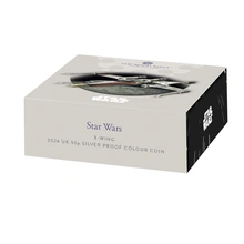 2024 50p X-Wing Star Wars Proof Silver Coin Boxed